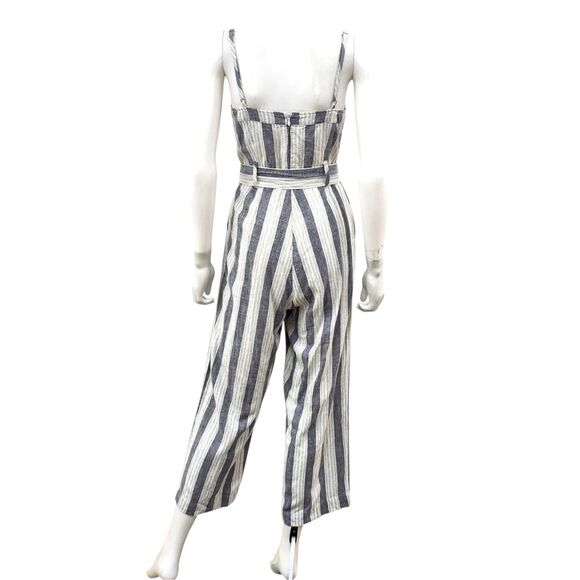 Rails Harper Jumpsuit Laguna Stripe Linen Blend Cropped Length Size Small - Picture 3 of 7